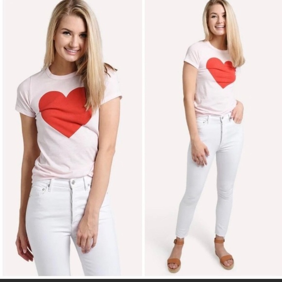 Chaser Red Heart Pink Tee Size S - Picture 1 of 12